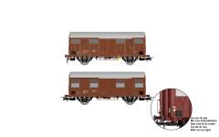 Rivarossi HR6645 - H0 - 2-tlg. Set gedeckter Güterwagen Gs, FS, Ep. IV